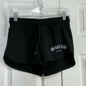 🖤 Relaxx Black Long Beach Island Shorts Pull On Drawstring - Medium